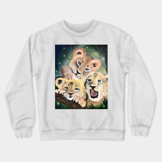 Three little lions Crewneck Sweatshirt by Marcia Shiono 